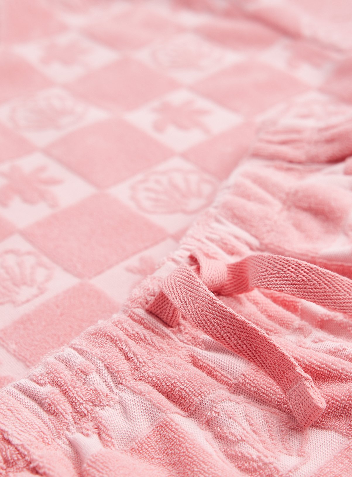 Pink Checkerboard Print T-Shirt & Shorts Towelling Set 4-5 years - Image 2 thumbnail